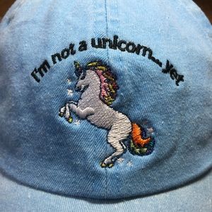 “I’m not a unicorn...yet” denim baseball cap